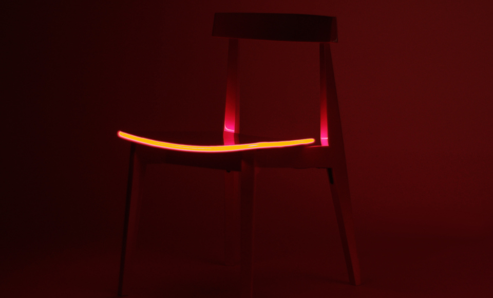 Red led light fitted chair design inspired by the CX-5 GT SP